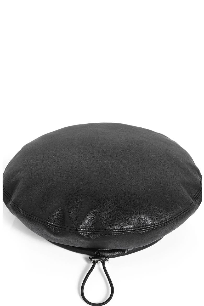 Anya Leather Beret, Alternate, color, Black