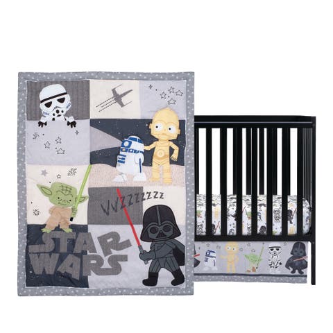 Star Wars Classic 3-Piece Baby Crib Bedding Set - Yoda/Darth Vader