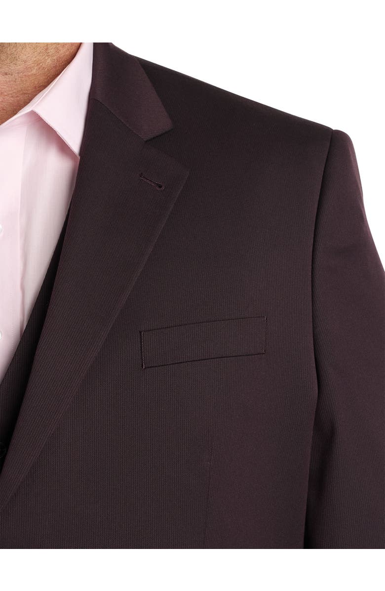 Oak Hill by DXL Jacket Relaxer Mini-Striped Suit Jacket, Alternate, color, Burgundy