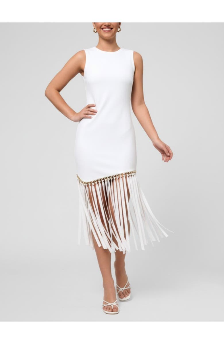 RACHEL Rachel Roy Catalina Fringe Midi Dress, Alternate, color,