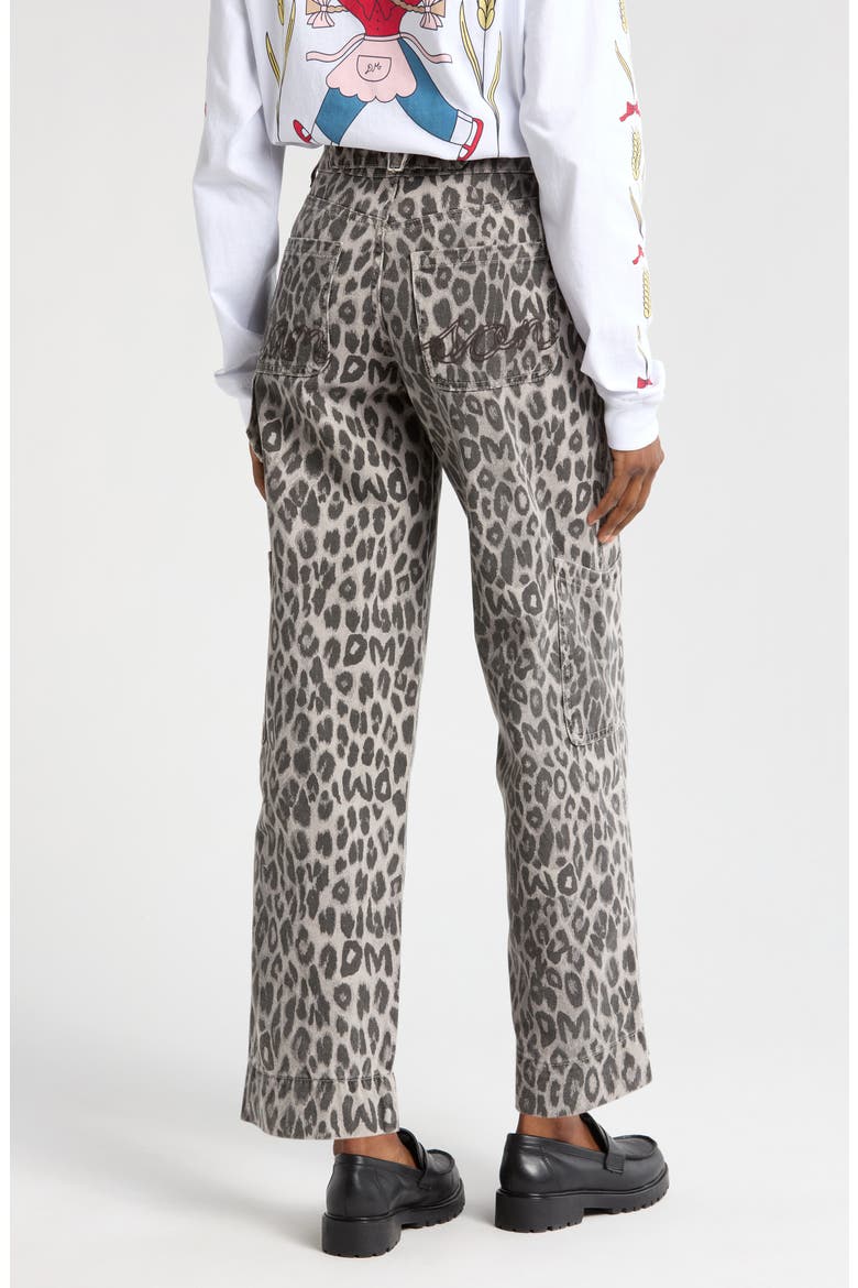 Drew Leopard Print Jeans, Alternate, color, CHARCOAL