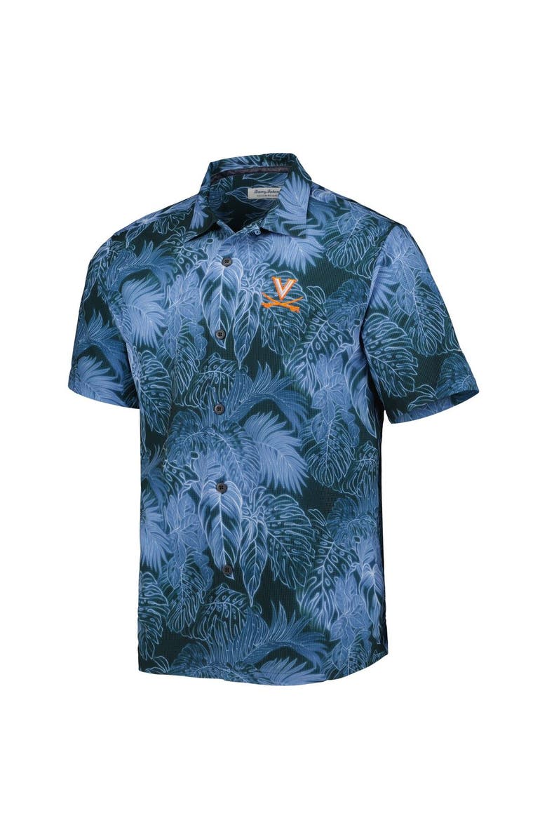 Tommy Bahama Men's Tommy Bahama Navy Virginia Cavaliers Coast Luminescent Fronds IslandZone Button-Up Camp Shirt, Alternate, color, Navy