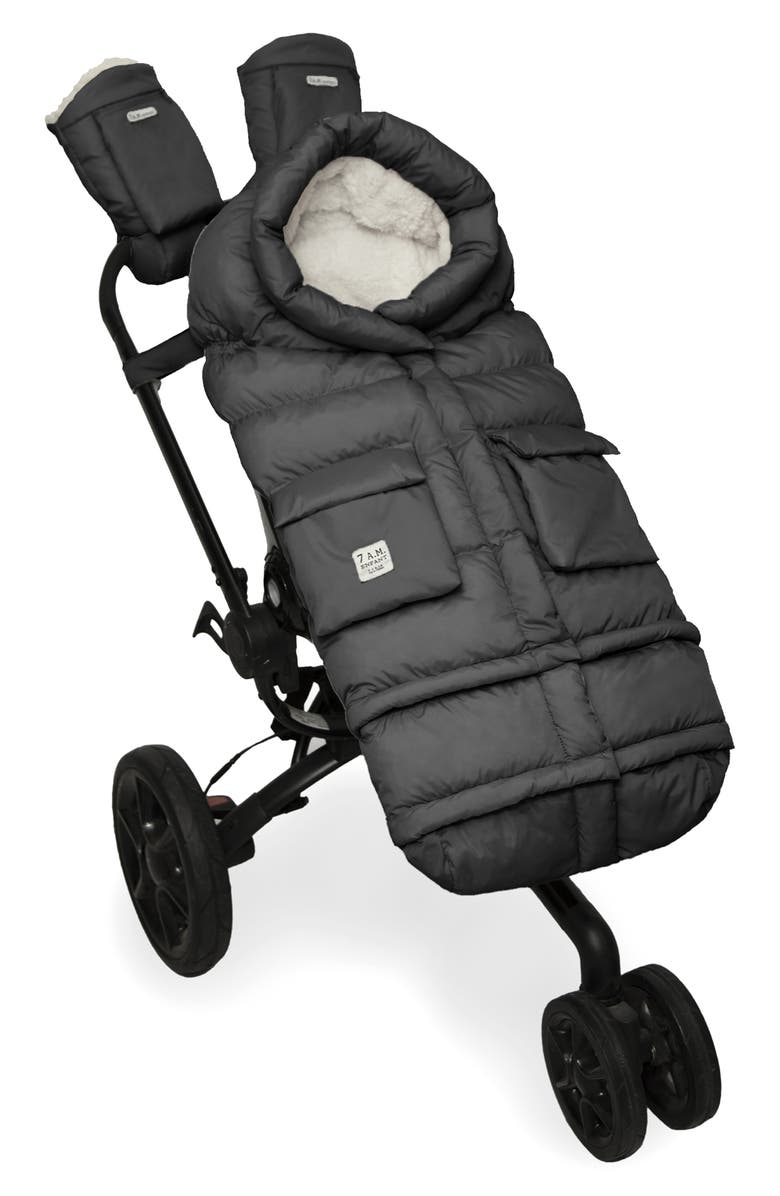 7 A.M. Enfant 212 evolution<sup>®</sup> Extendable Stroller & Car Seat Waterproof Footmuff, Alternate, color, Black
