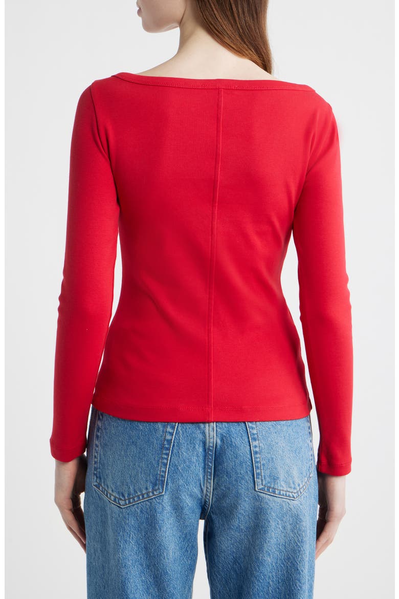 The '90s Compact Cotton Boatneck T-Shirt, Alternate, color, CHERRY