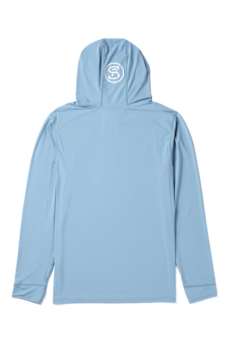 Escala Performance Hooded Sunshirt, Alternate, color, FADED DENIM