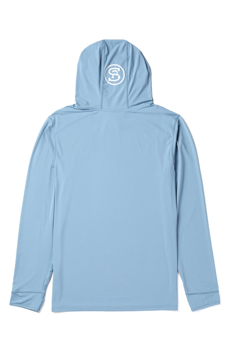 Seager Co Escala Performance Hooded Sunshirt, Alternate, color, Faded Denim