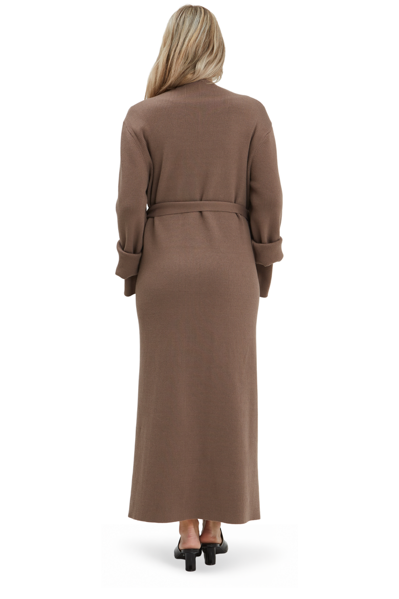 Emaline Full Length Maternity Cardigan, Alternate, color, Taupe