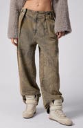 Desigual Graffiti Print Wide Leg Jeans