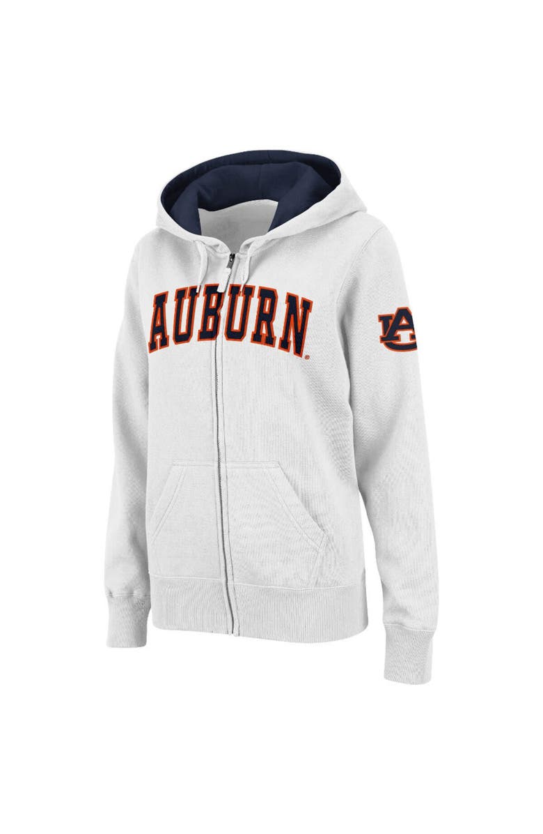 COLOSSEUM Women's Stadium Athletic White Auburn Tigers Arched Name Full-Zip Hoodie, Main, color, White
