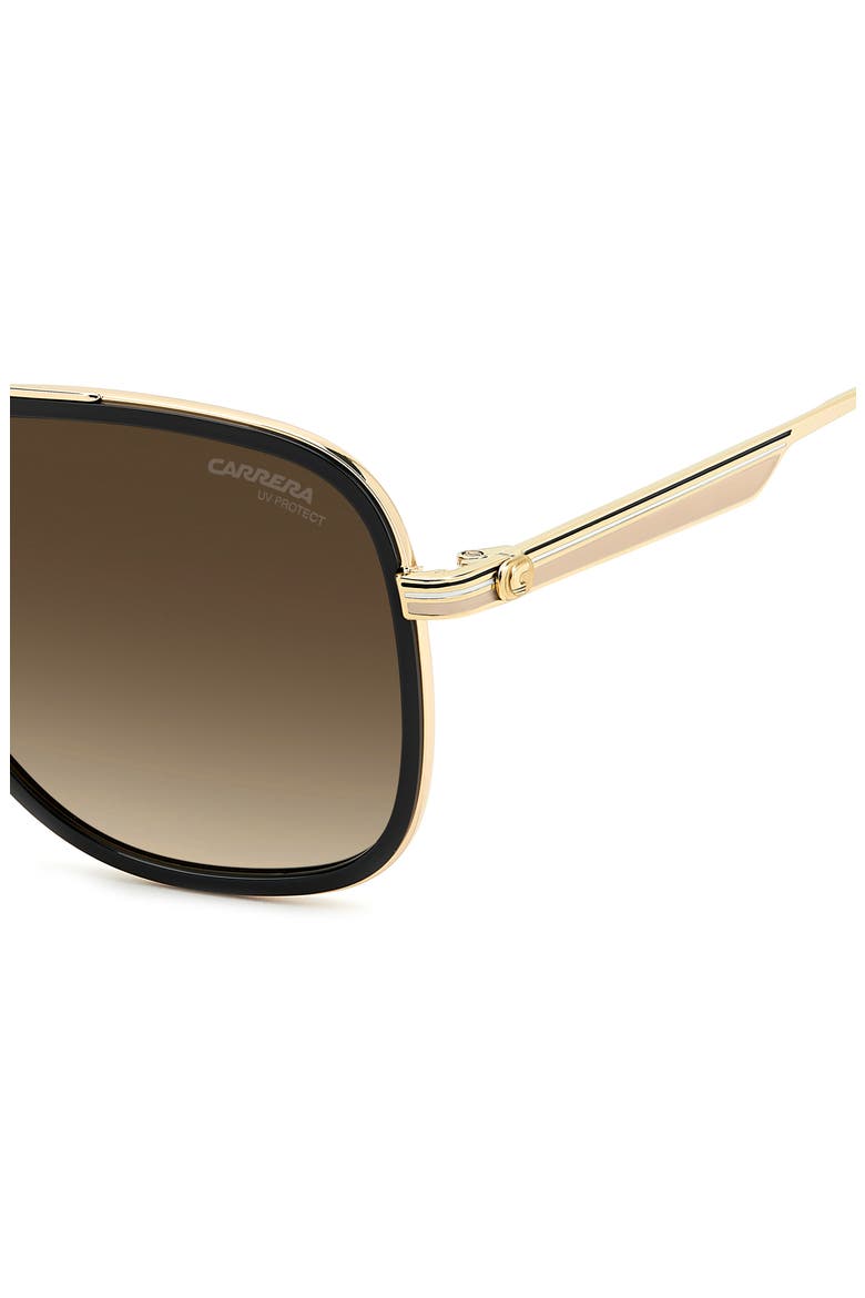 58mm Gradient Pilot Sunglasses, Alternate, color, BLACK WHITE/ BROWN SF