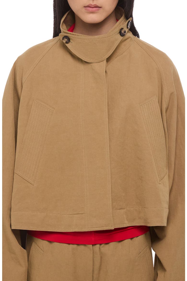 Sandwash High Collar Crop Trench Coat, Alternate, color, TRENCH