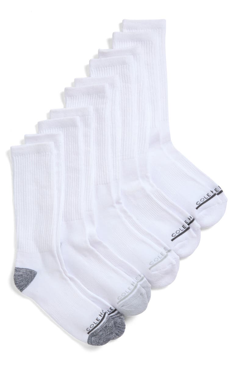 Cole Haan Pack of 5 Terry Athletic Crew Socks, Main, color, White Multi