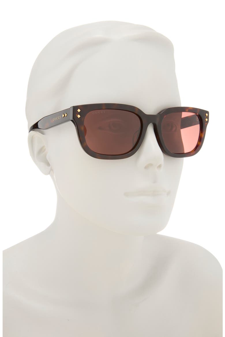 54mm Novelty Square Sunglasses, Alternate, color, HAVANA HAVANA BROWN