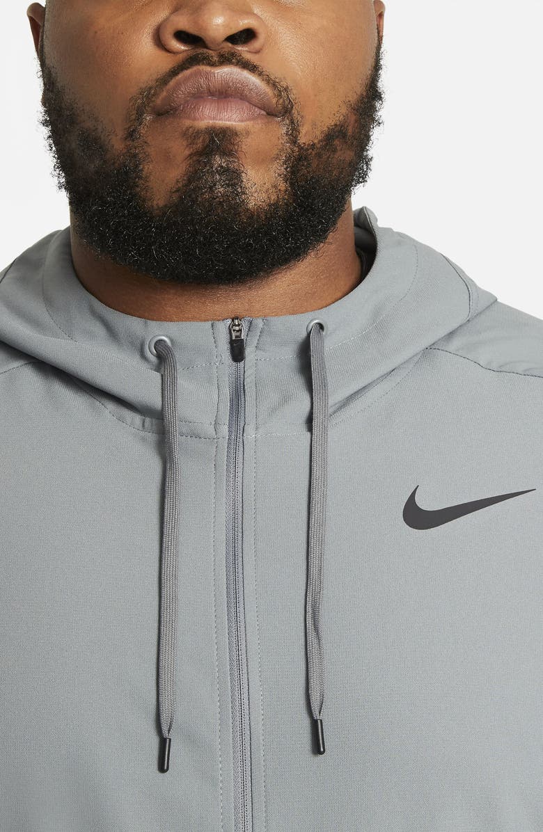 Nike Flex Dri-FIT Hooded Training Jacket, Alternate, color, Smoke Grey/ Black