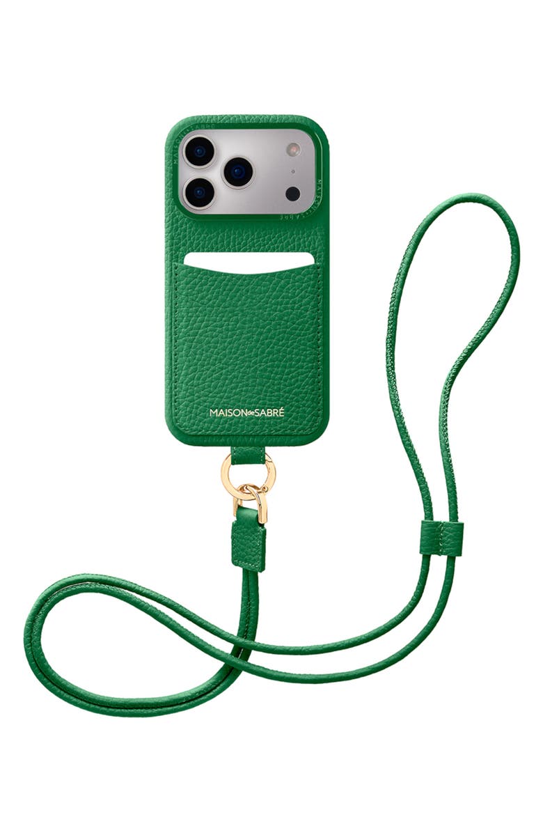 MAISON de SABRÉ Sling Phone Case, Alternate, color, Emerald Green