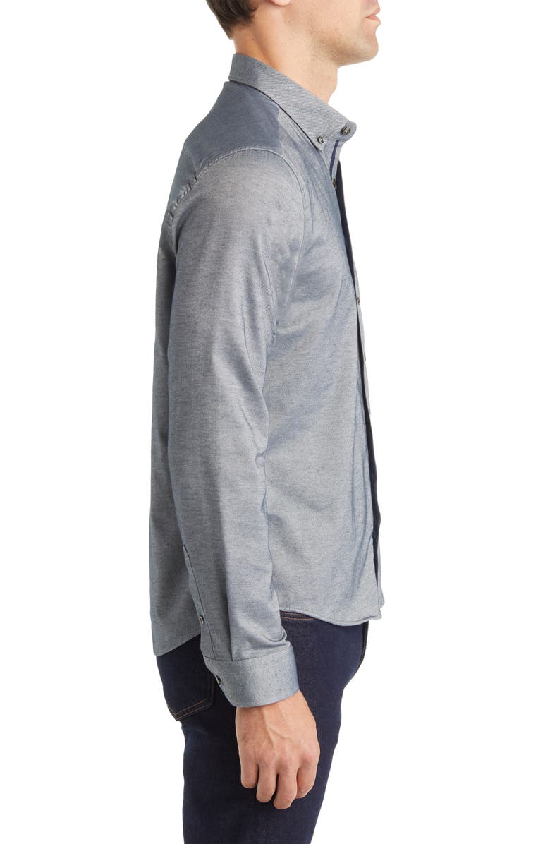 Stone Rose Performance Solid DryTouch<sup>®</sup> Button-Down Shirt, Alternate, color, Navy