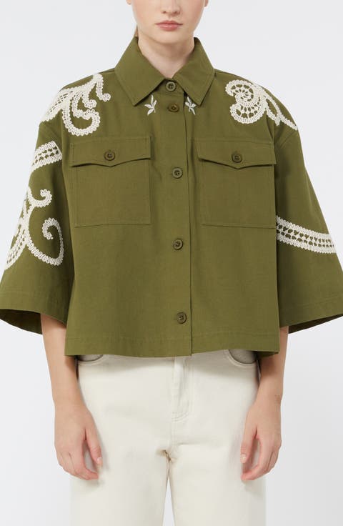 Como Embroidered Detail Cotton Jacket