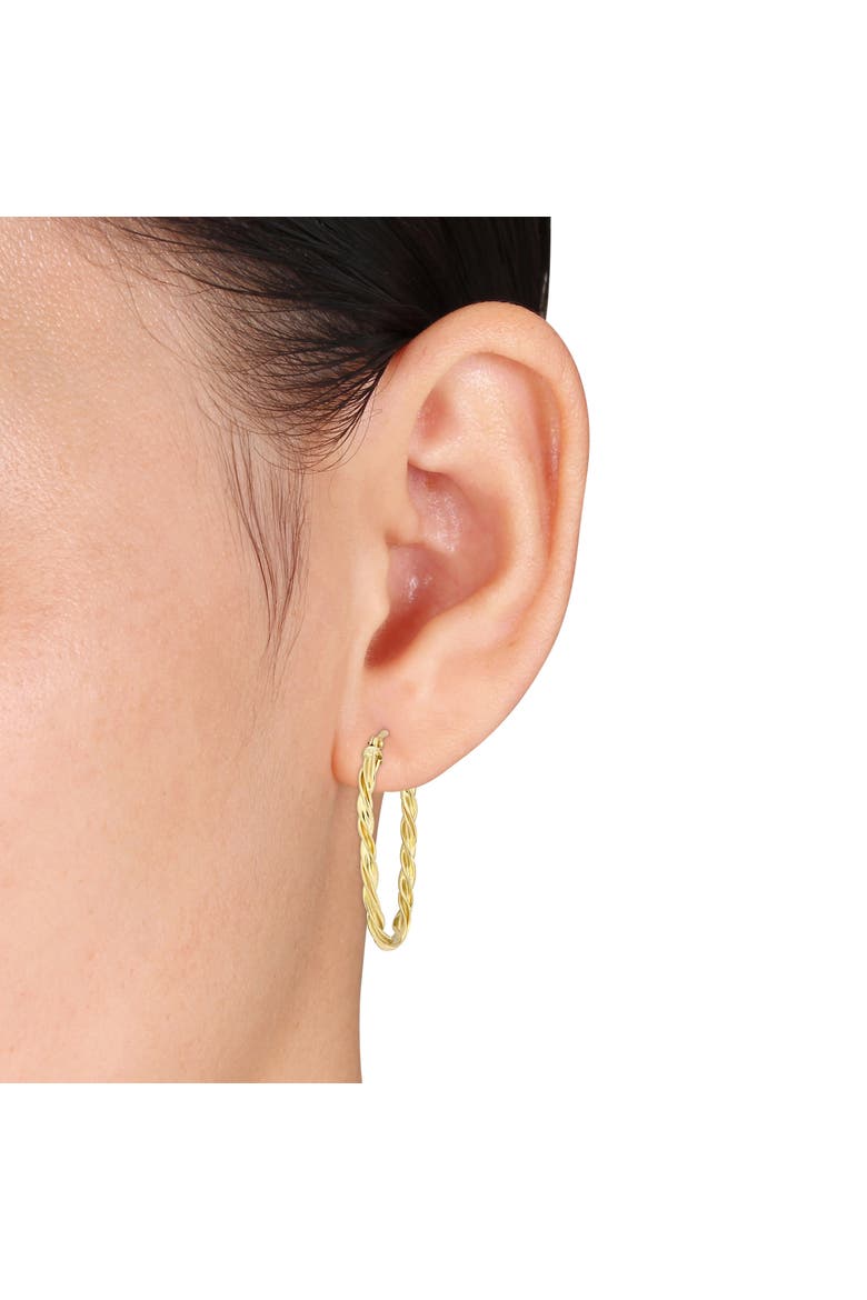 Twist Hoop Earrings in 10k Gold, Alternate, color, Yellow Gold
