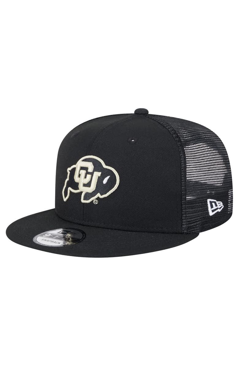 New Era Men's New Era Black Colorado Buffaloes Trucker 9FIFTY Snapback Hat, Main, color, 