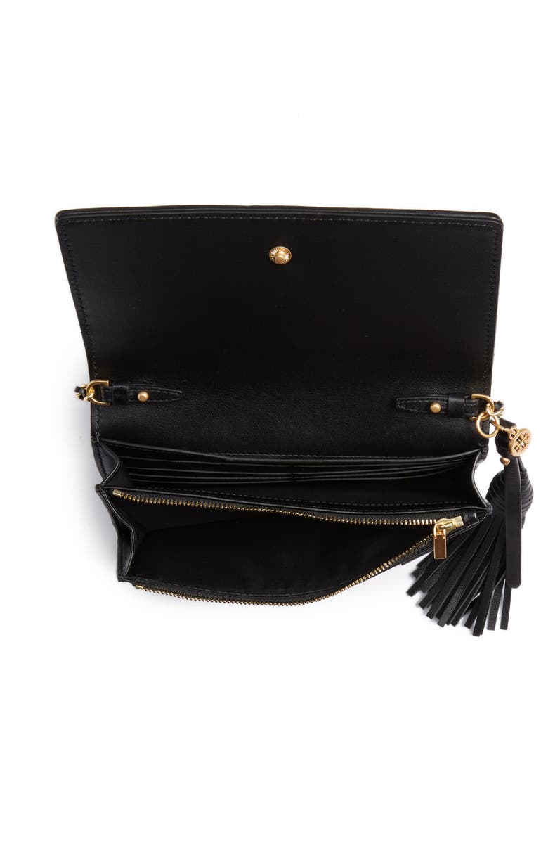 Tory Burch Fleming Lambskin Leather Crossbody Wallet, Alternate, color, 