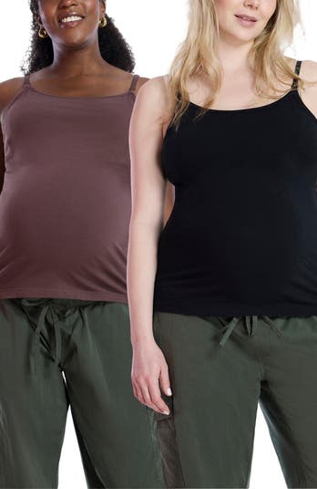 Canotta Da Allattamento Motherhood Maternity - Con Reggiseno Integrato, Clip Facili - 95% Cotone, 5% Elastan
