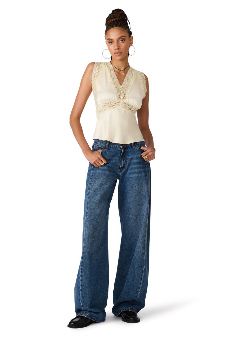 Elinor Lace Accent Top, Alternate, color, CREAM