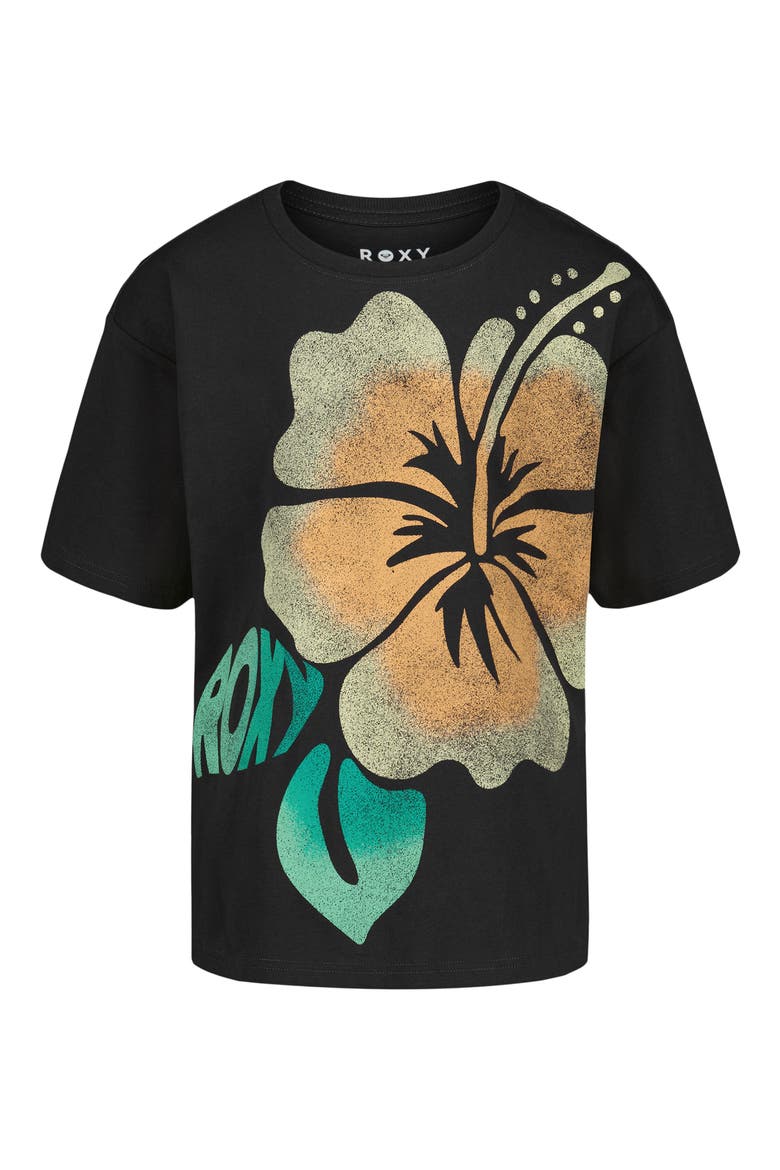 Kids' Hibiscus Oversize Graphic T-Shirt, Main, color, PHANTOM