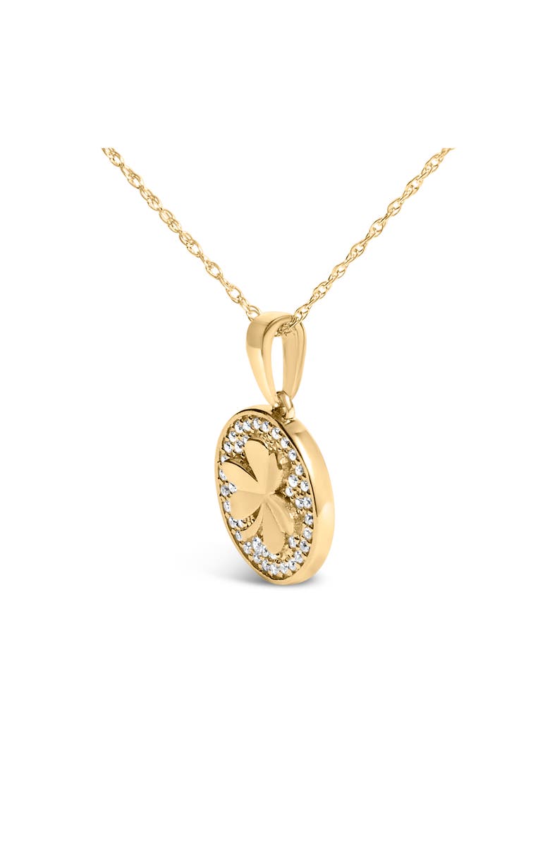 Haus of Brilliance 10K Yellow Gold 3 Leaf Clover 1/6 Cttw Diamond Pendant Necklace, Alternate, color, Yellow Gold