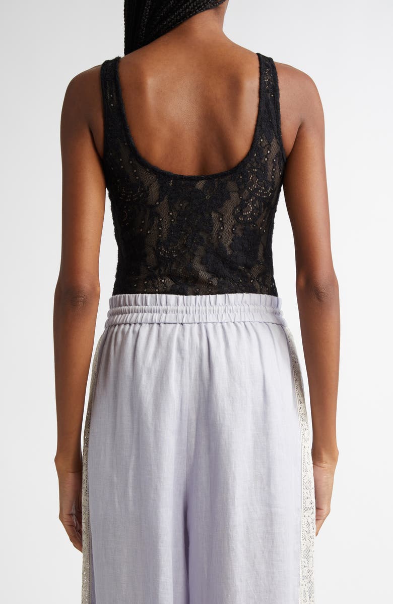 Zimmermann Scoop Neck Stretch Lace Bodysuit, Alternate, color,