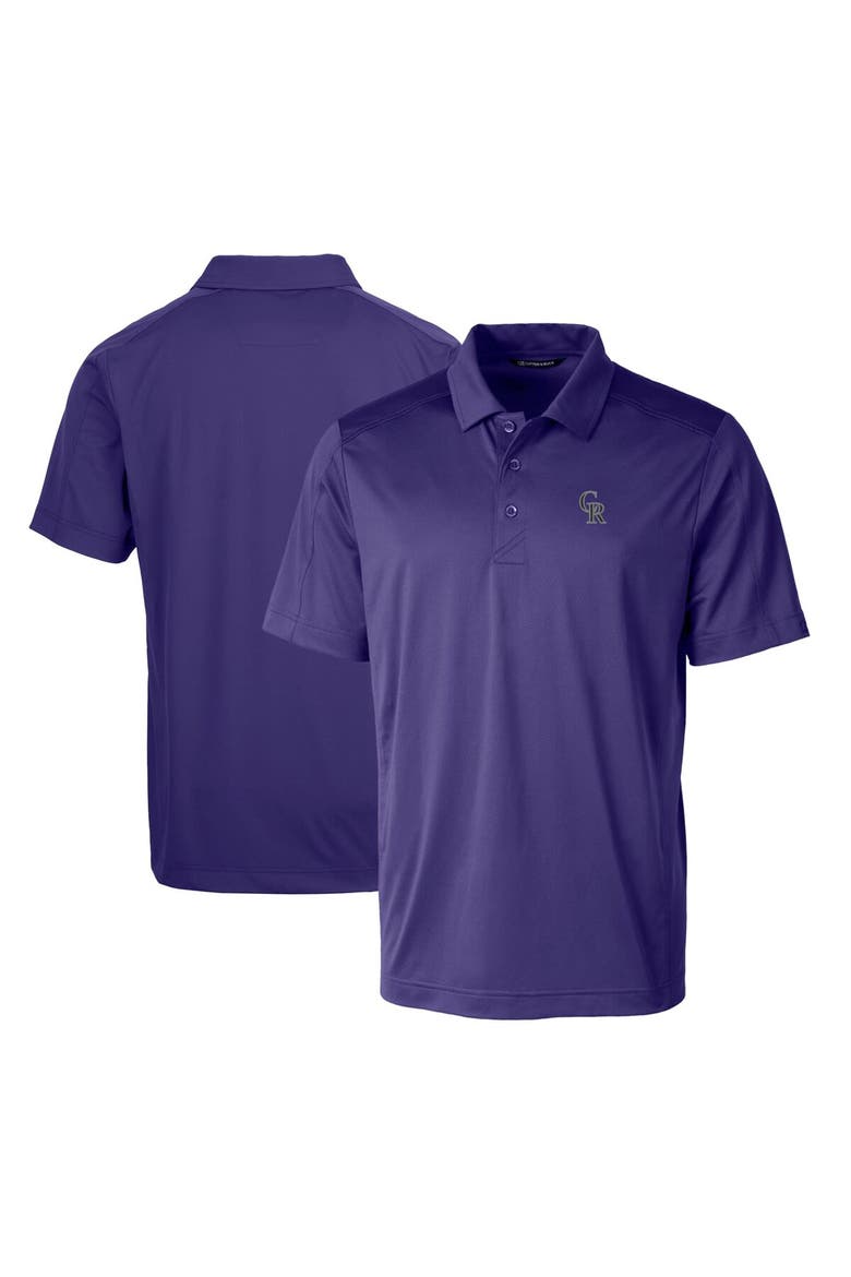 Men's Cutter & Buck Purple Colorado Rockies Prospect Textured Stretch Polo, Main, color, Purple