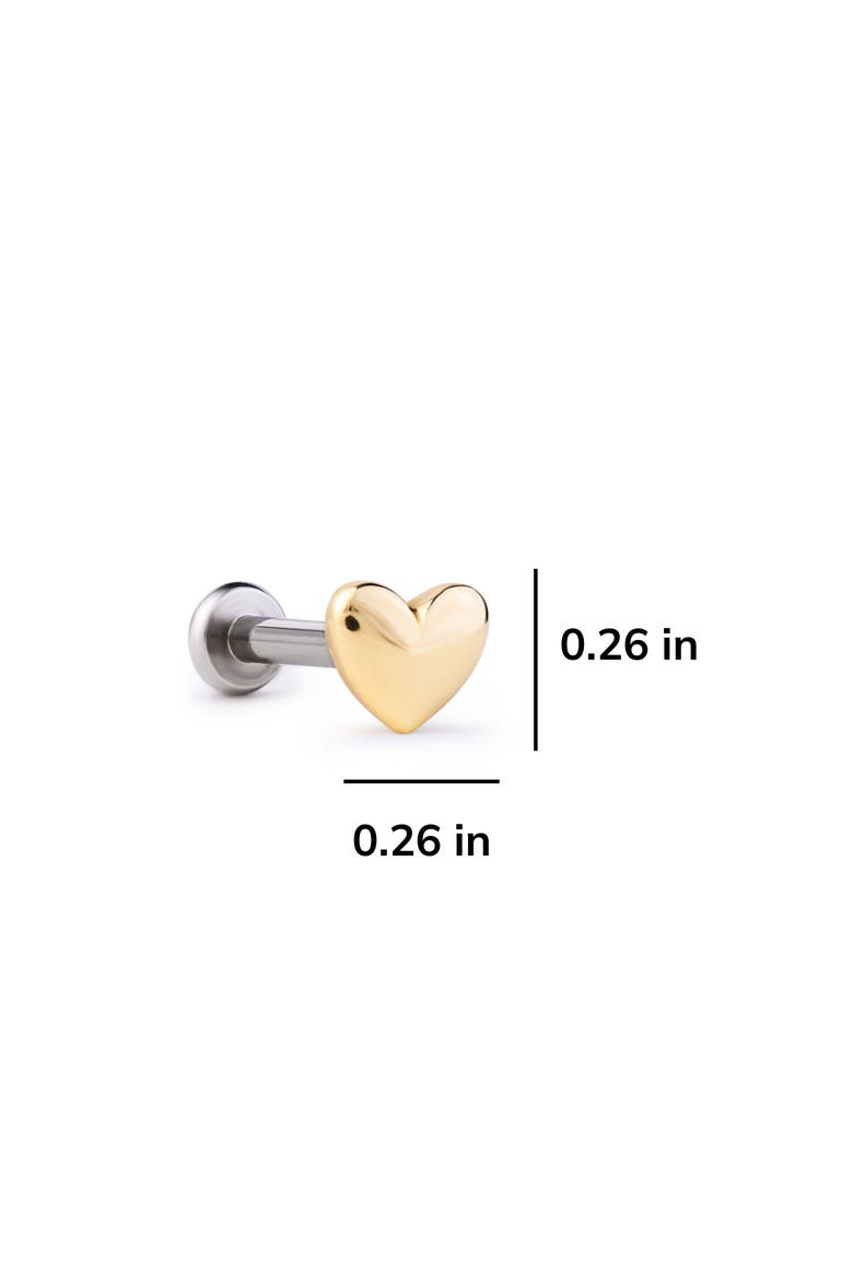 Solid Yellow Gold - Heart Flatback Studs, Alternate, color, Gold