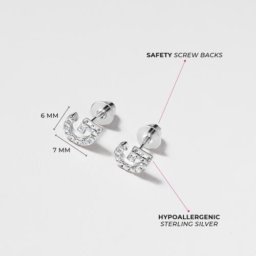 Shop In Season Jewelry Cubic Zirconia Letter Initial Earrings In Letter L
