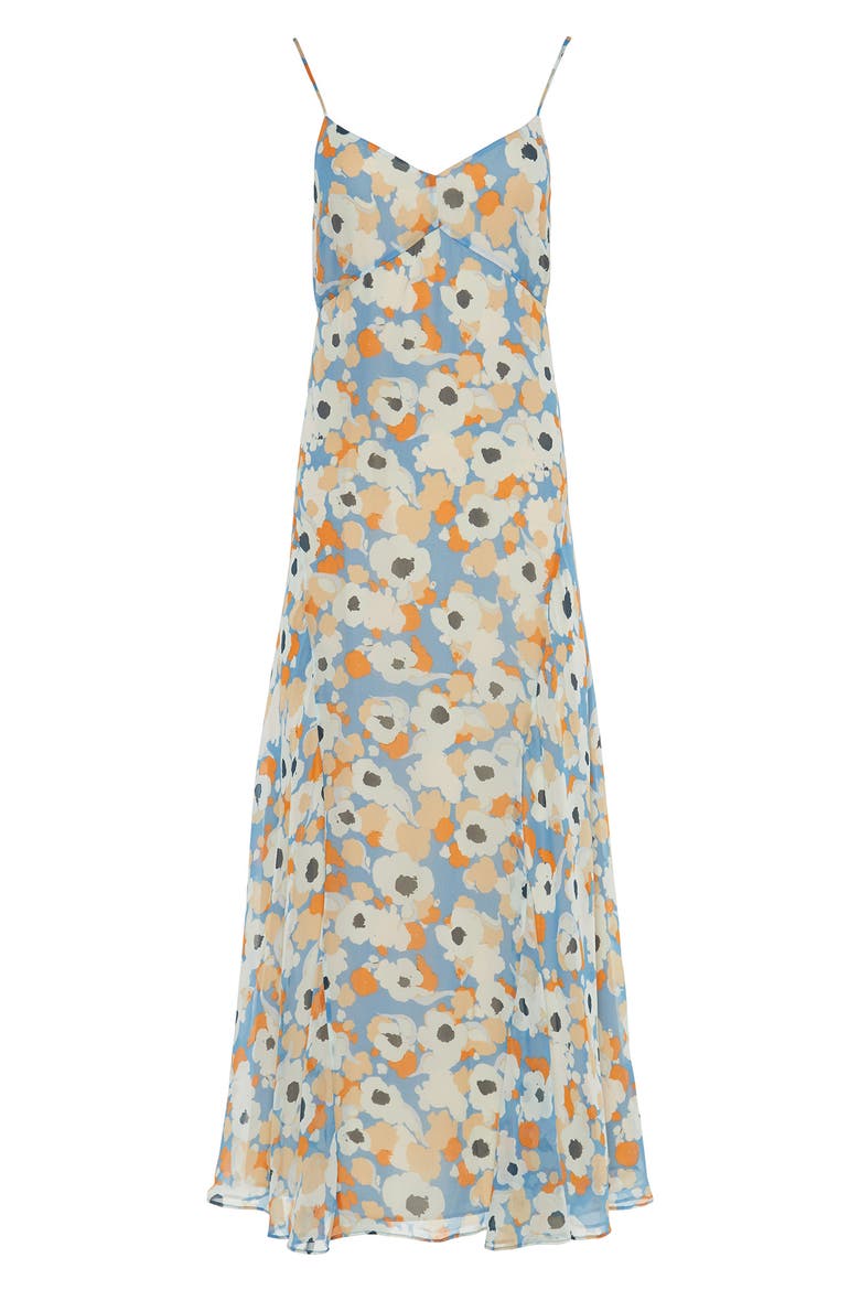 Markus Floral Silk Maxi Dress, Alternate, color, PERSIMMON BLUE MULTI