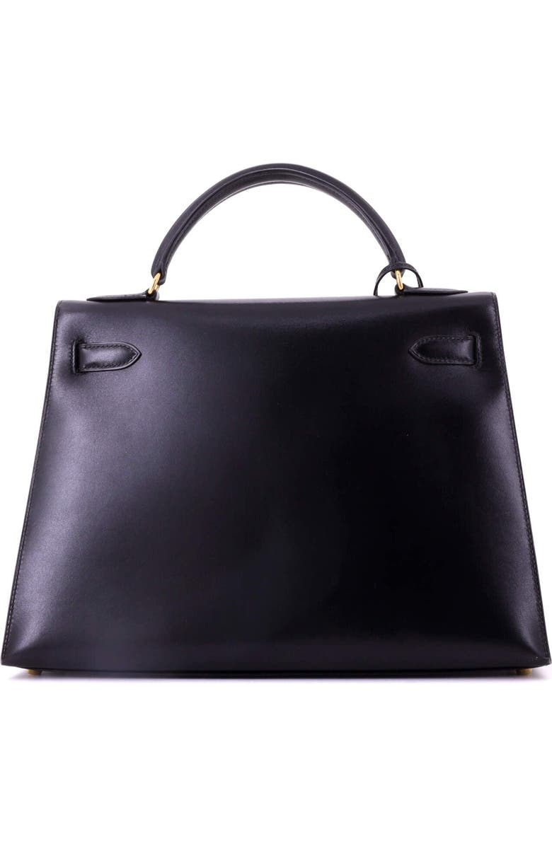 Pre-Owned Hermes Kelly Handbag Black Box Calf with Gold Hardware 32, Alternate, color, Noir