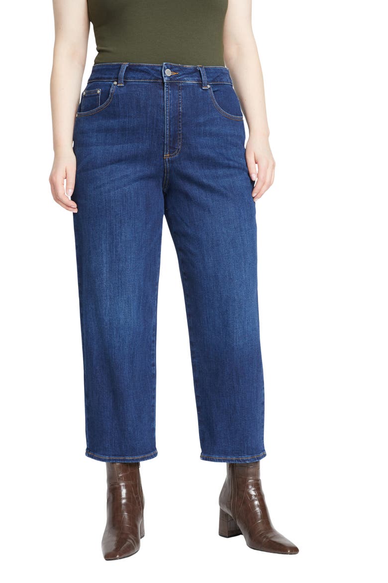 Donna Curve High Waist Straight Leg Jeans, Alternate, color, STONEWASH INDIGO