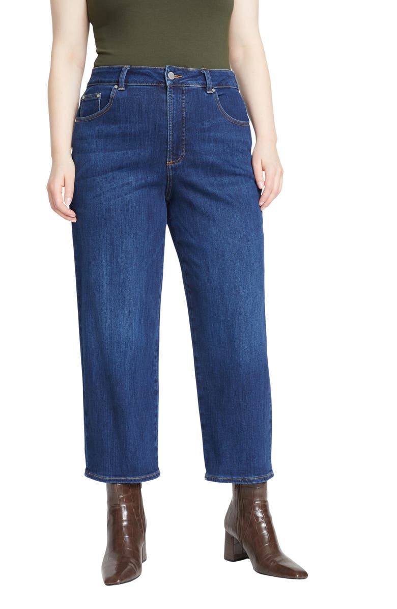 Universal Standard Donna Curve High Waist Straight Leg Jeans, Alternate, color, Stonewash Indigo Blue