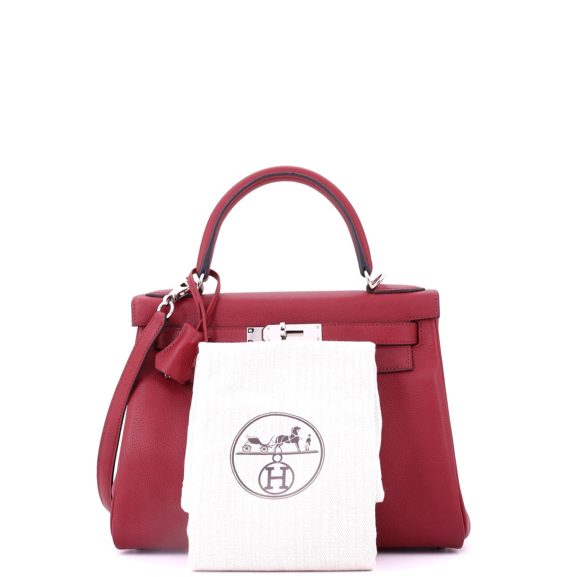 Pre-Owned Hermes Kelly Handbag Red Evercolor with Palladium Hardware 28, Alternate, color, 