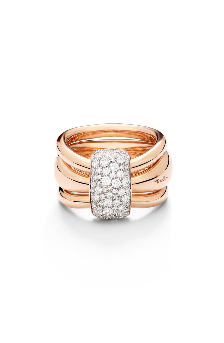Pomellato Together Diamond Pavé Ring, Alternate, color, Rose Gold/ Diamond