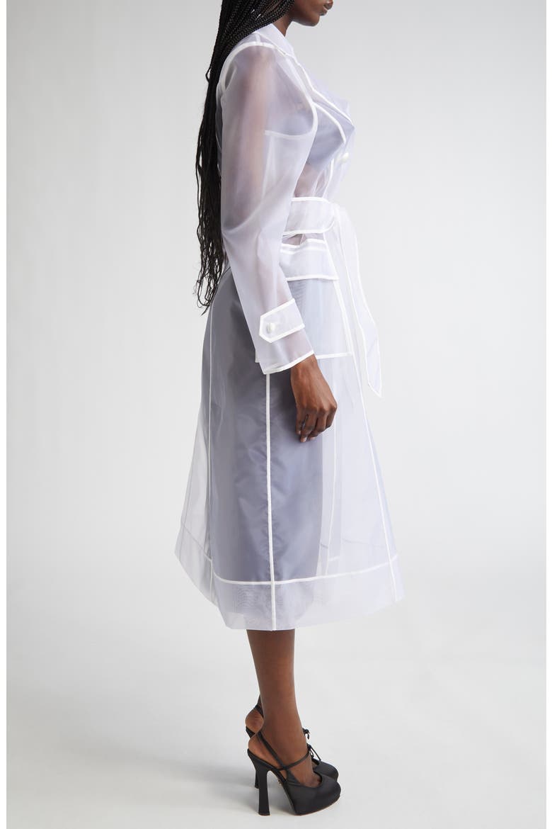 Technical Organza Trench Coat, Alternate, color, W0800 BIANCO OTTICO