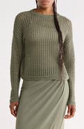 Vince Crochet Cotton Crewneck Sweater