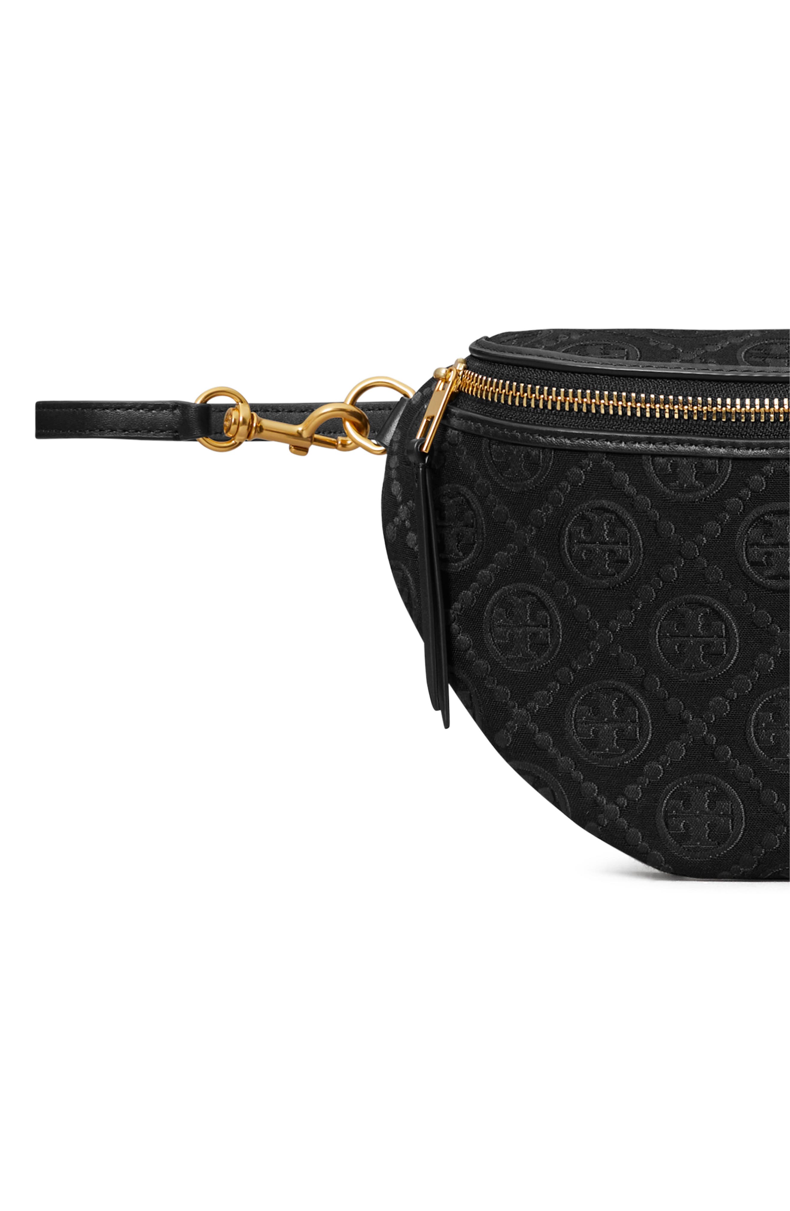 Tory Burch T Monogram Jacquard Belt Bag, Alternate, color, Black