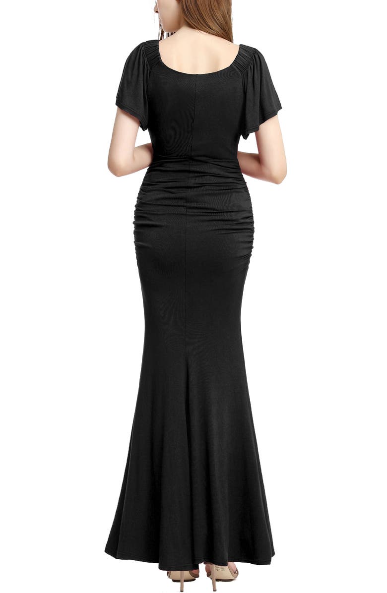 Kimi & Kai Abigail Off the Shoulder Maternity Maxi Dress, Alternate, color, Black