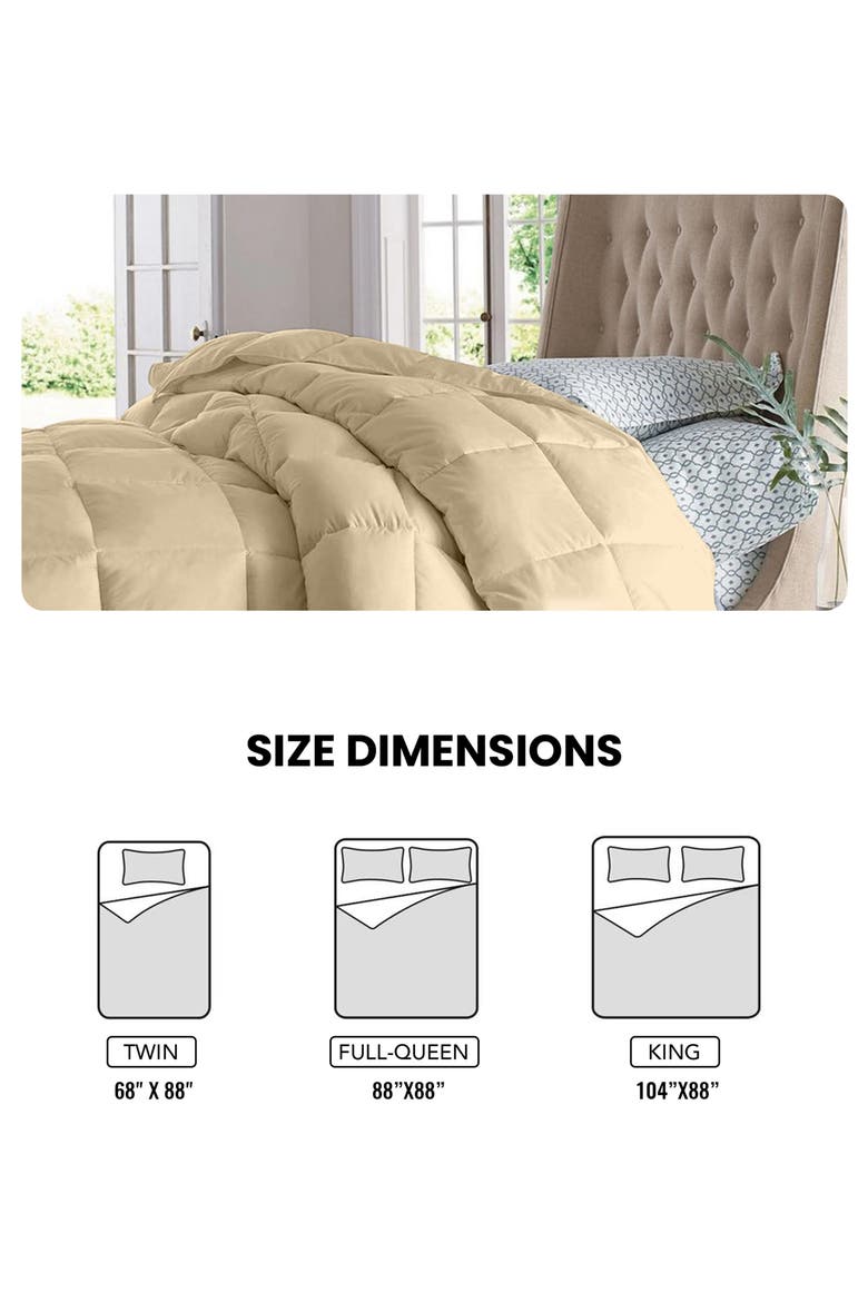 Solid White Microfiber Comforter, Alternate, color, IVORY