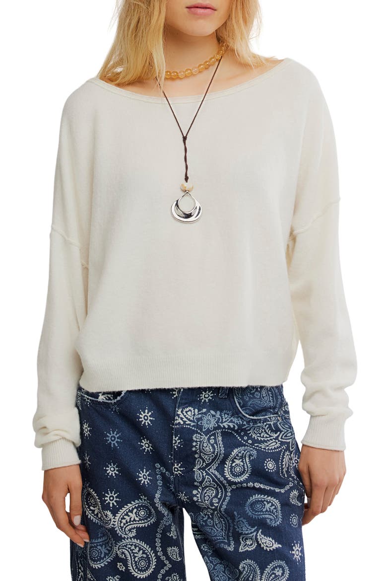 See Me Bateau Neck Sweater, Main, color, WHITE COMBO