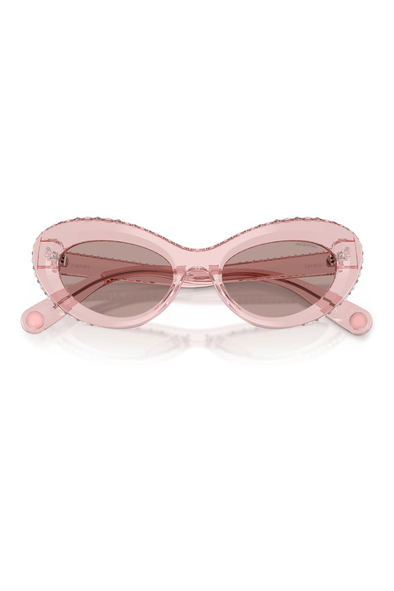 51mm Cat Eye Sunglasses, Alternate, color, TRANSPARENT DARK PINK / PURPLE