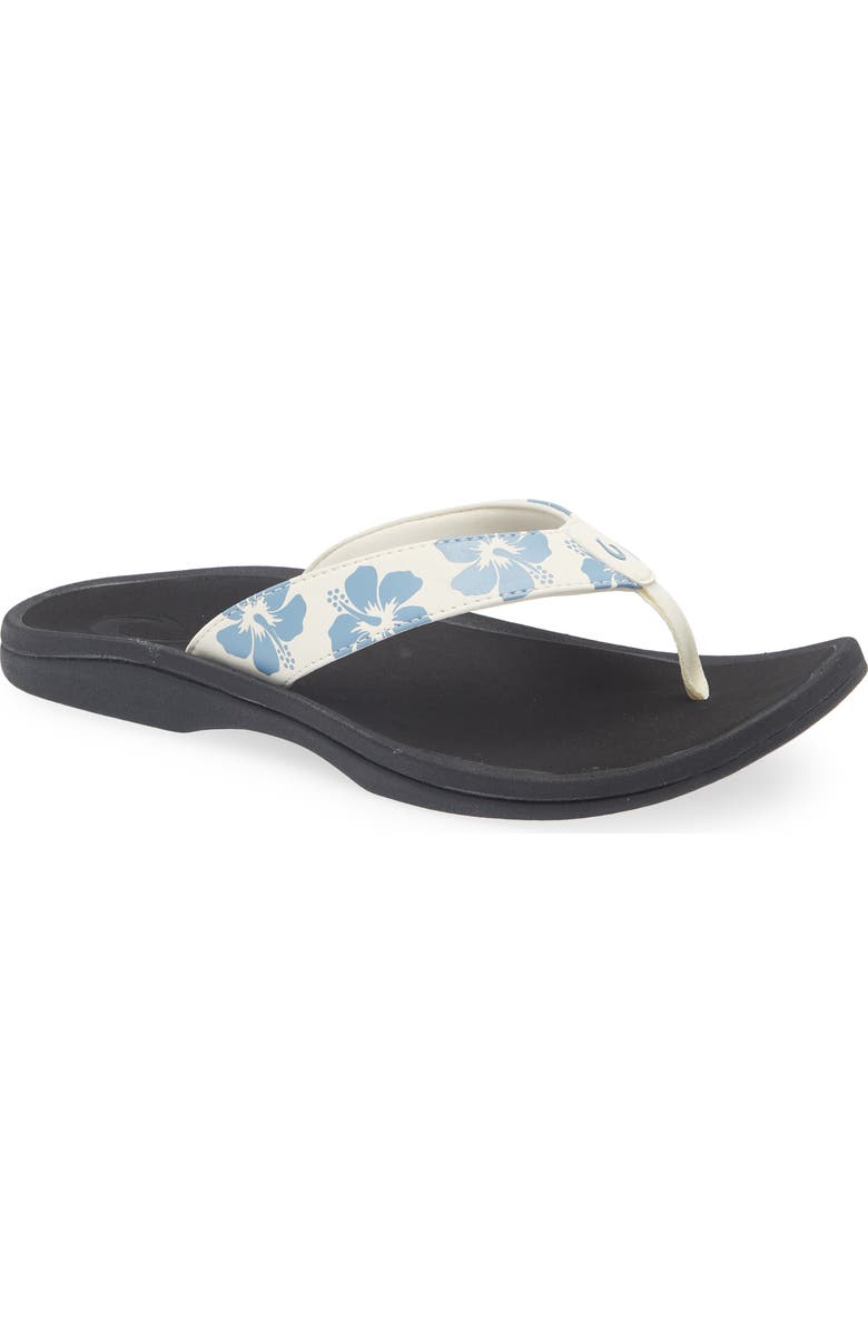 OluKai Ohana Flip Flop, Main, color, White Sand / Pua