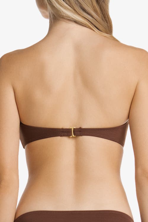 Helen Jon Hook Back Tortoise Bandeau In Textured Chocolate Brown