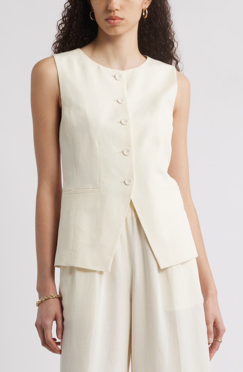 Nordstrom Cutaway Vest, Main, color, Ivory Tofu