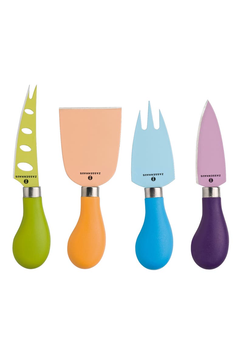 Easy Cut Cheese Knife Set, 4 Pieces, Assorted Colors, Main, color, Multicolored