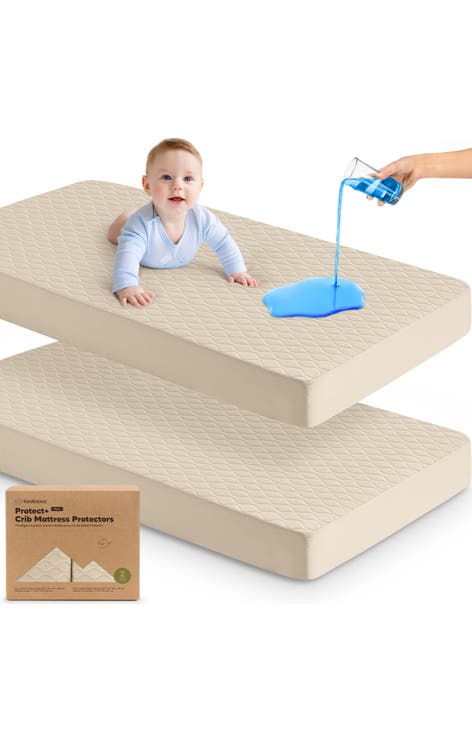 2-Pack Mavy Protect+ Waterproof Crib Mattress Protector